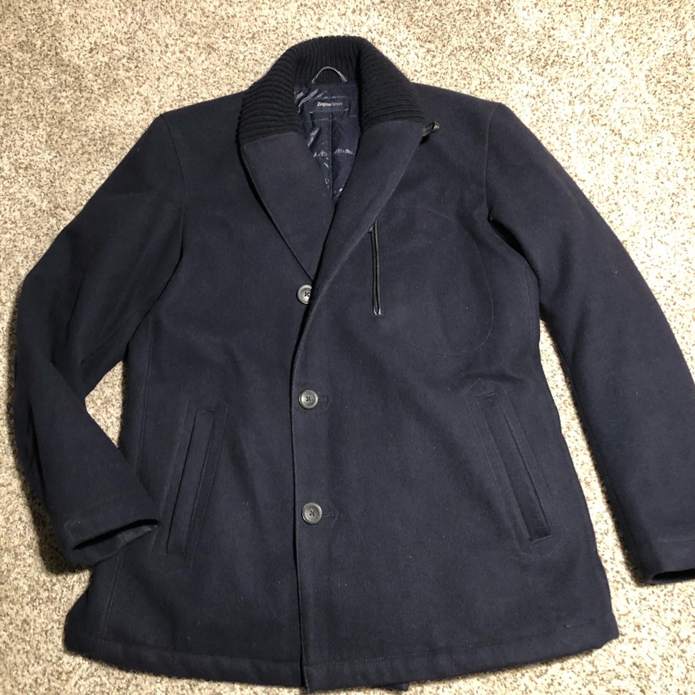 ZegnaSport Wool Peacoat - L